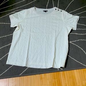 Cream knit short sleeve blouse from Lands end